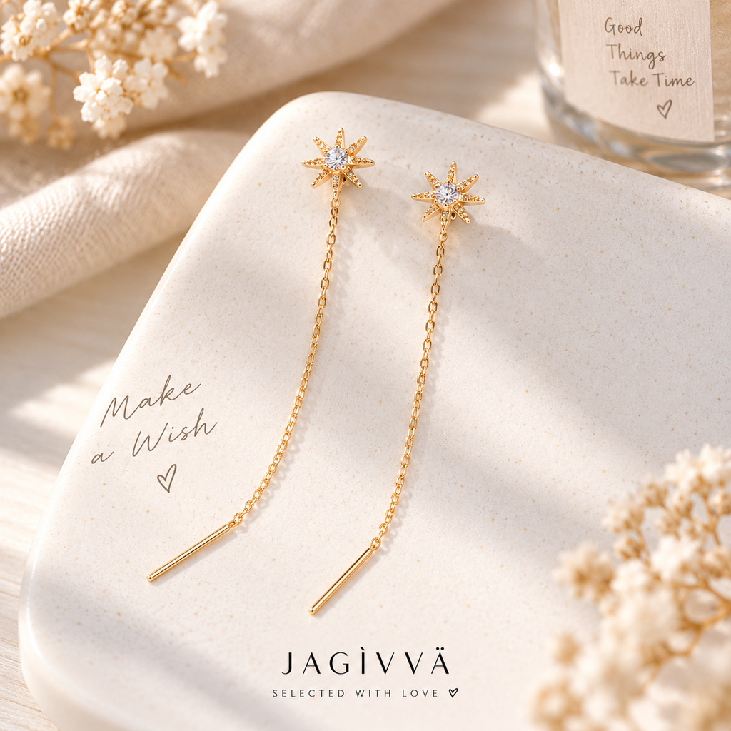 Starlight Cubic Zirconia Threader Earrings