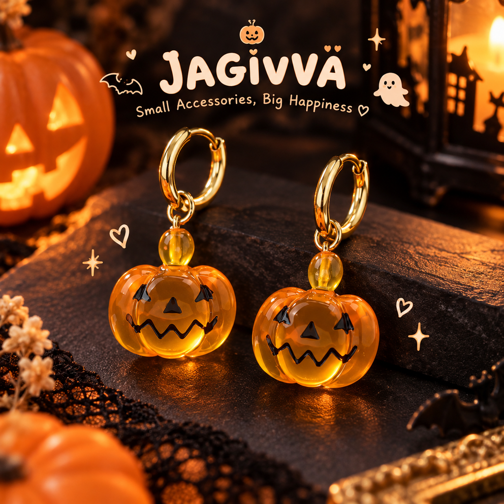 Glow Pumpkin Hoop Earrings – Halloween Collection