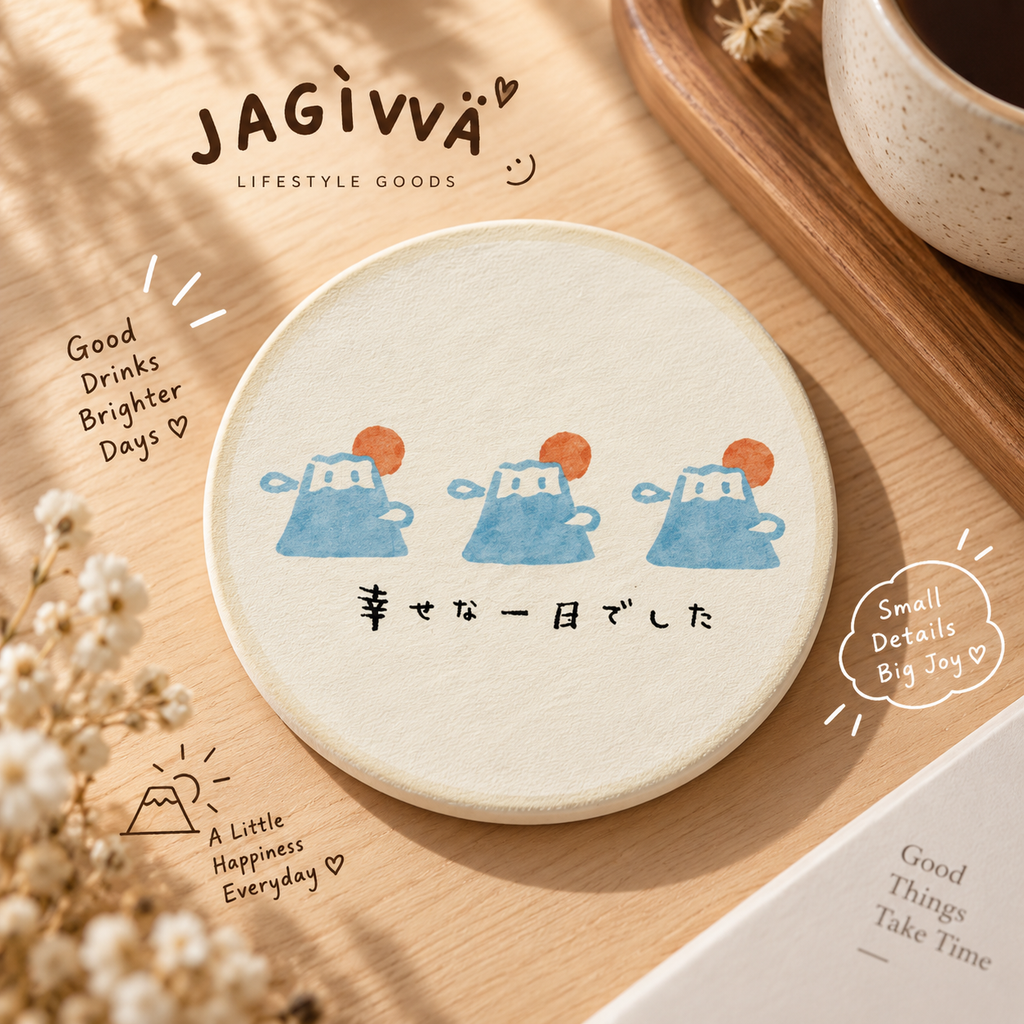 Japanese Daruma Diatom Absorbent & Heat-Resistant Coaster