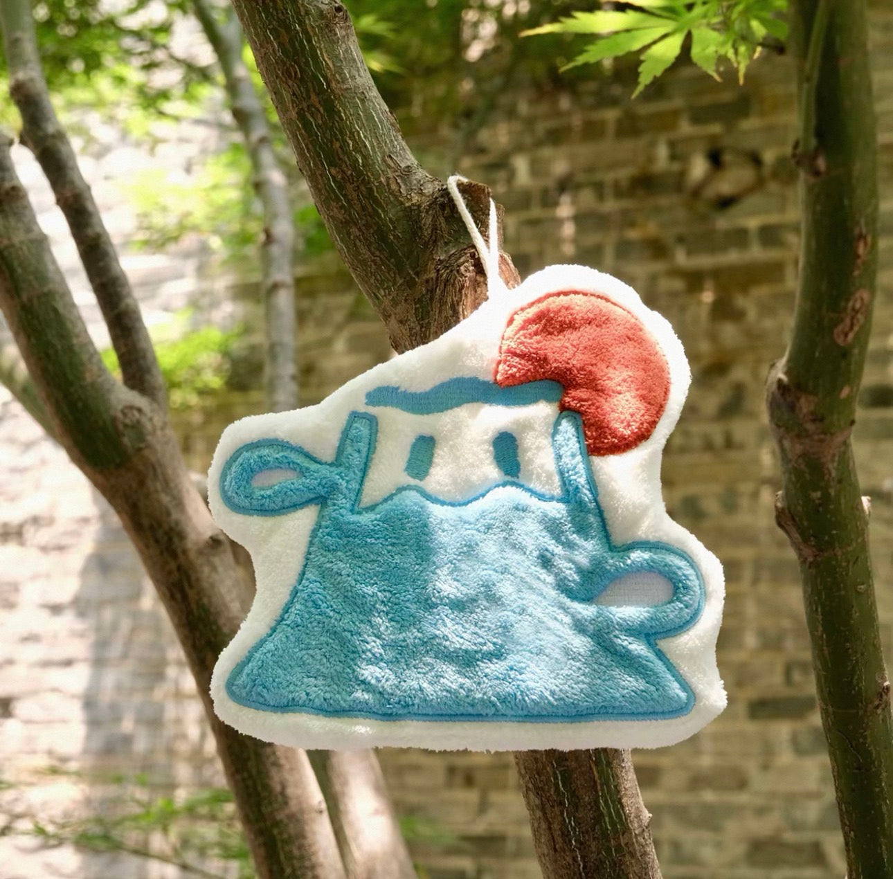 Japanese-Inspired Daruma & Mount Fuji Hanging Hand Towel