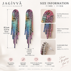 Rainbow Glow Crystal Tassel Earrings