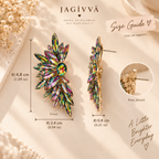 Aurora Crystal Feather Statement Earrings
