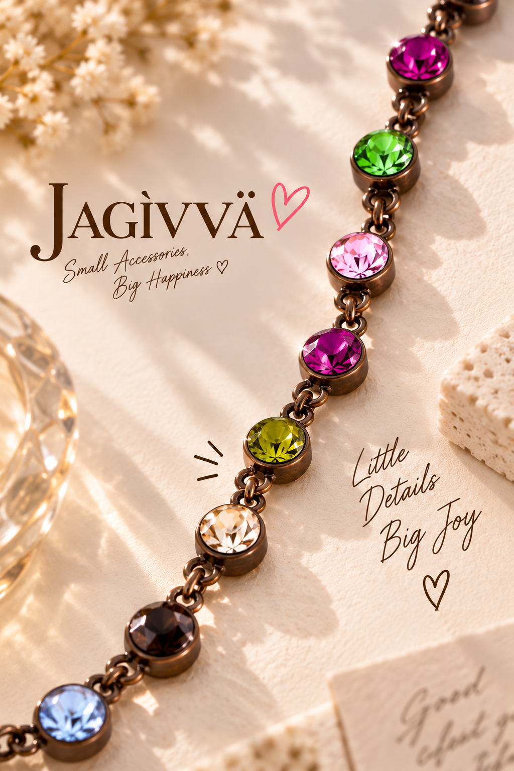 Vintage Rainbow Crystal Necklace
