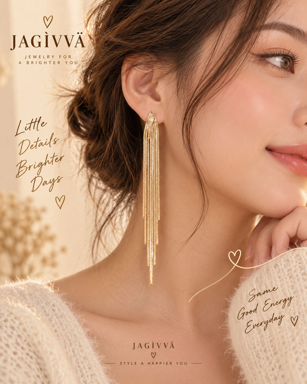 Golden Cascade Tassel Earrings