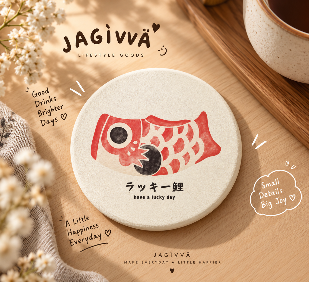 Japanese Daruma Diatom Absorbent & Heat-Resistant Coaster