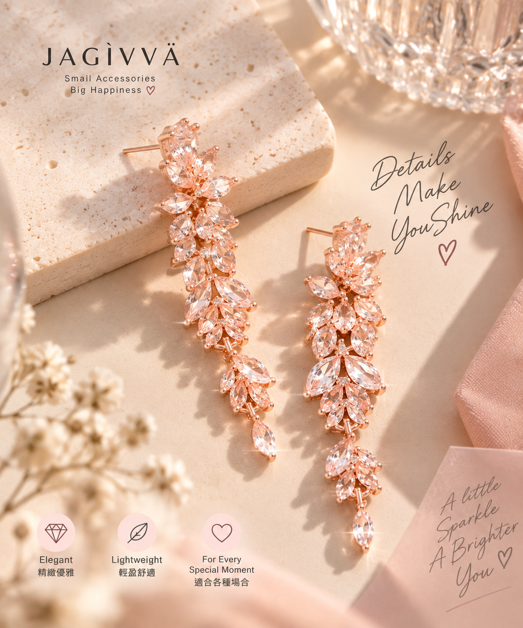 Rose Bloom Crystal Drop Earrings