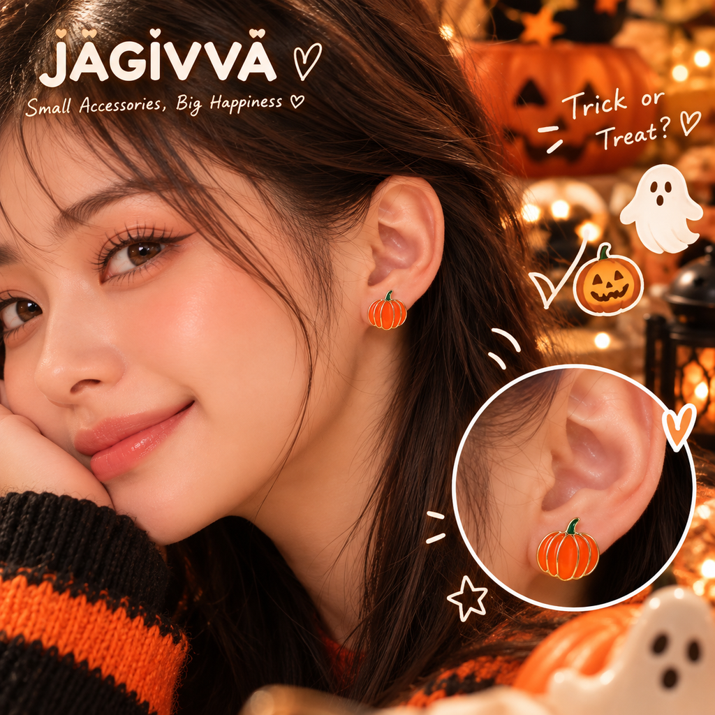 Pumpkin Cutie Stud Earrings – Halloween Collection