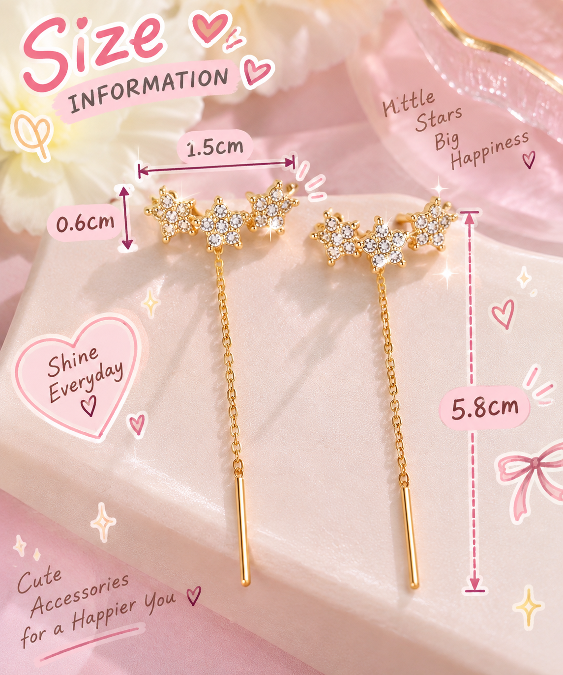 Starlight Crystal Threader Earrings