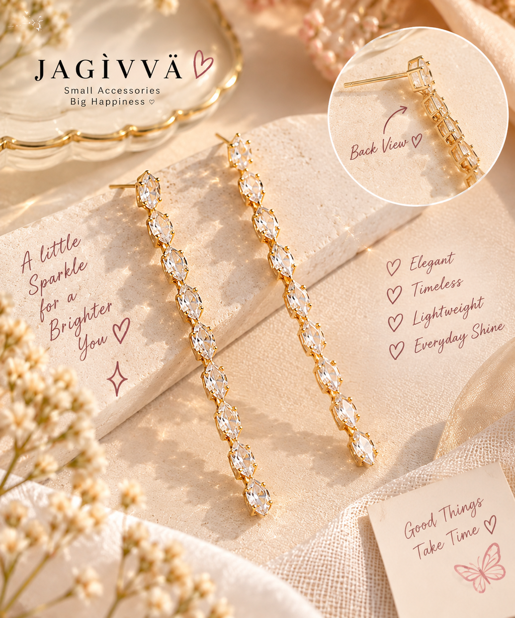 Crystal Cascade Zirconia Drop Earrings