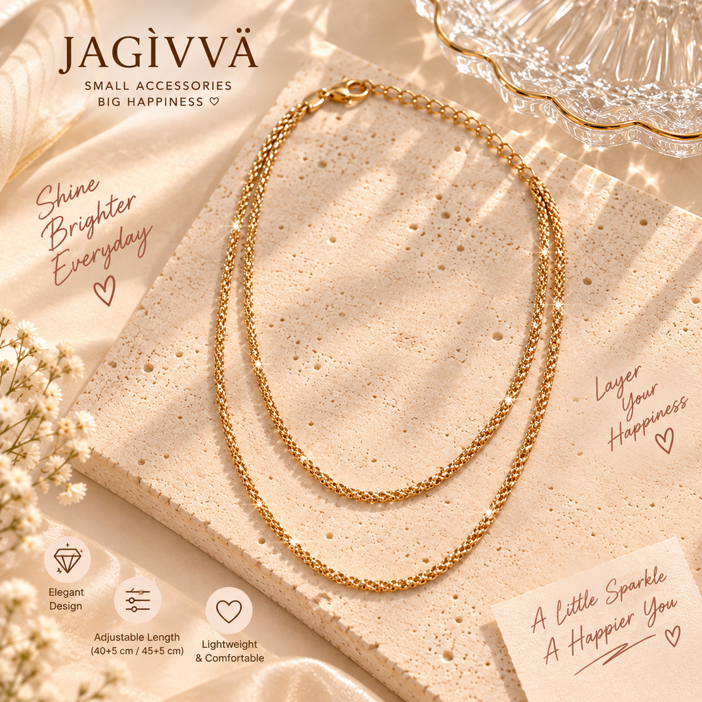 Shimmer Layered Chain Necklace