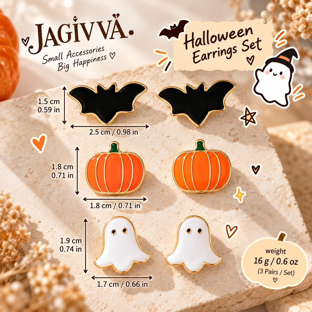 Spooky Cuties Halloween Stud Earring Set 🎃👻🦇