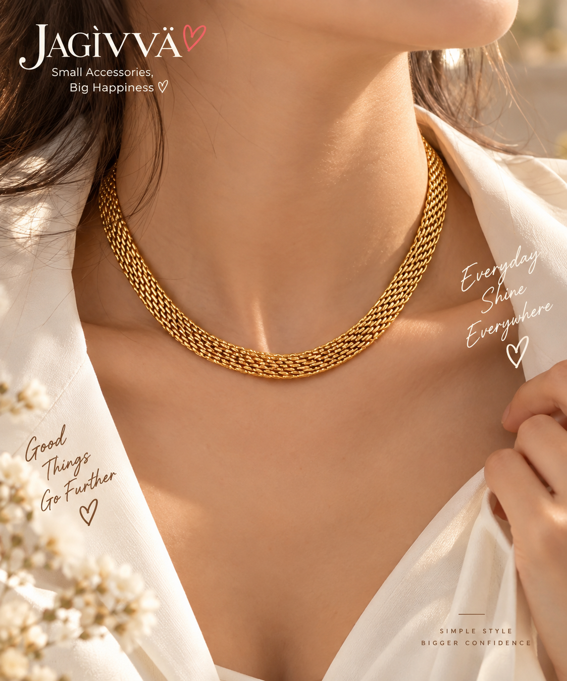 Golden Luxe Mesh Chain Necklace