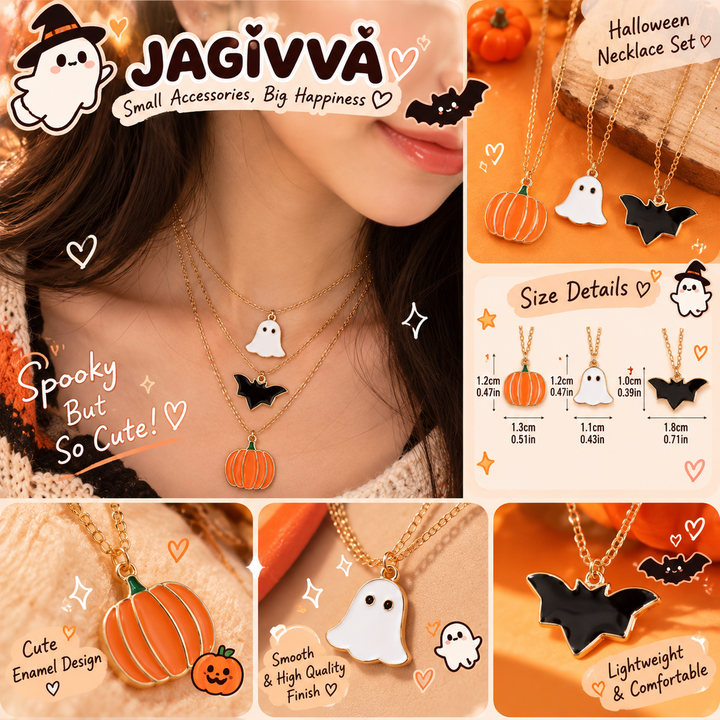 Spooky Trio Layered Necklace Set – 3 Pieces
