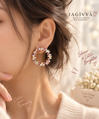 Colorful Halo Crystal Earrings