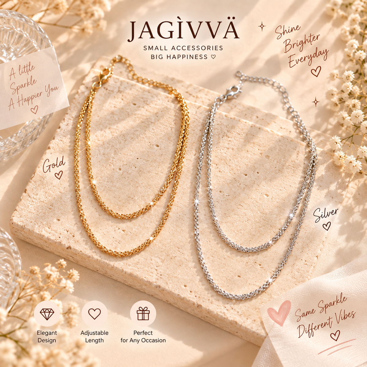 Shimmer Layered Chain Necklace