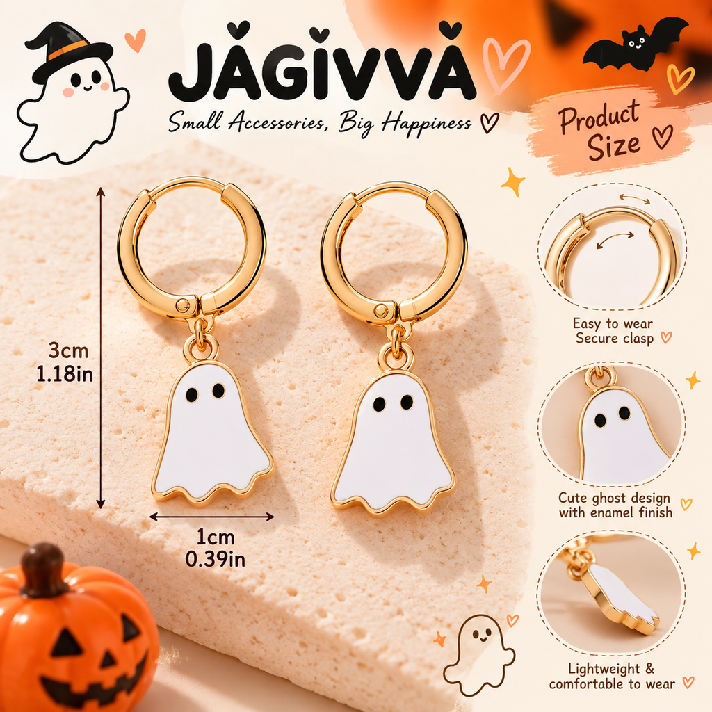 Little Boo Ghost Hoop Earrings – Halloween Collection
