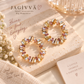 Colorful Halo Crystal Earrings