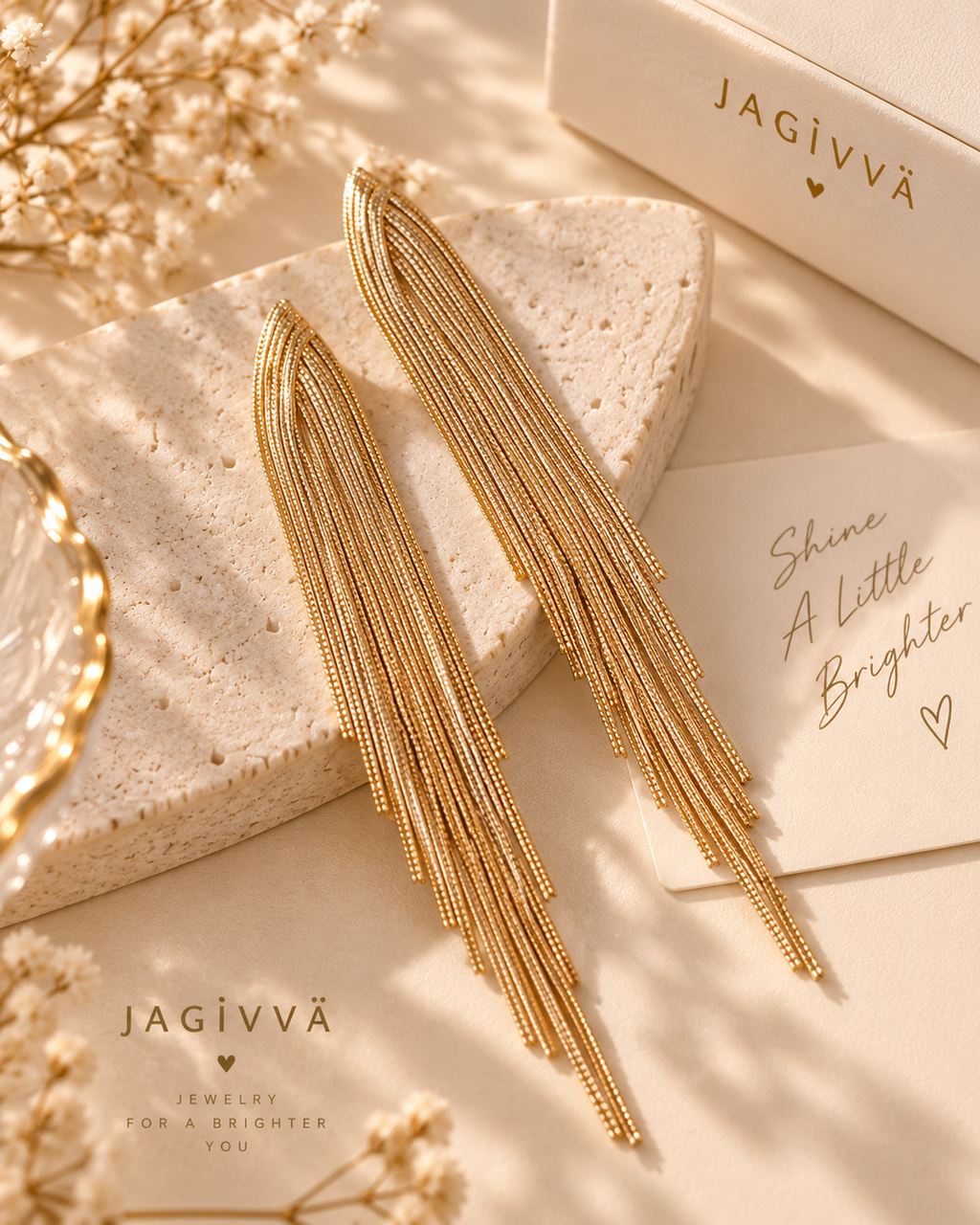 Golden Cascade Tassel Earrings