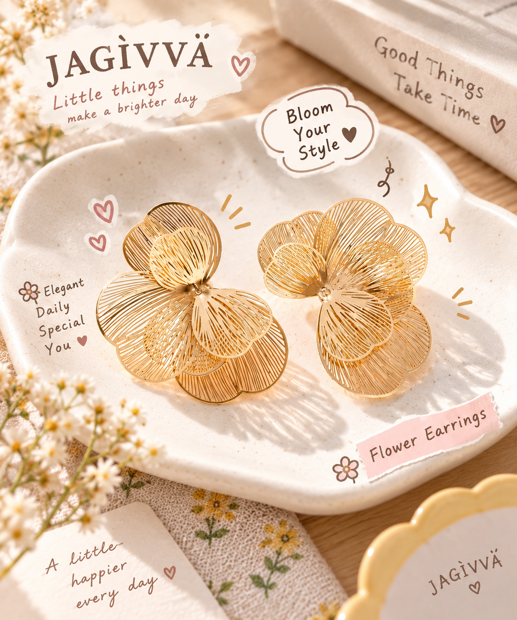 Golden Bloom Statement Earrings
