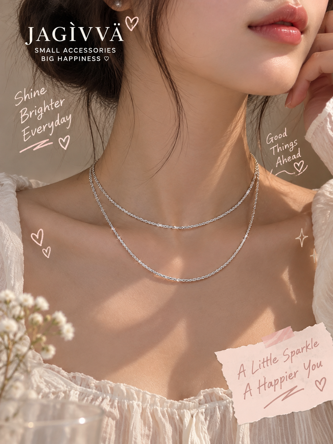 Shimmer Layered Chain Necklace