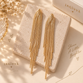 Golden Cascade Tassel Earrings
