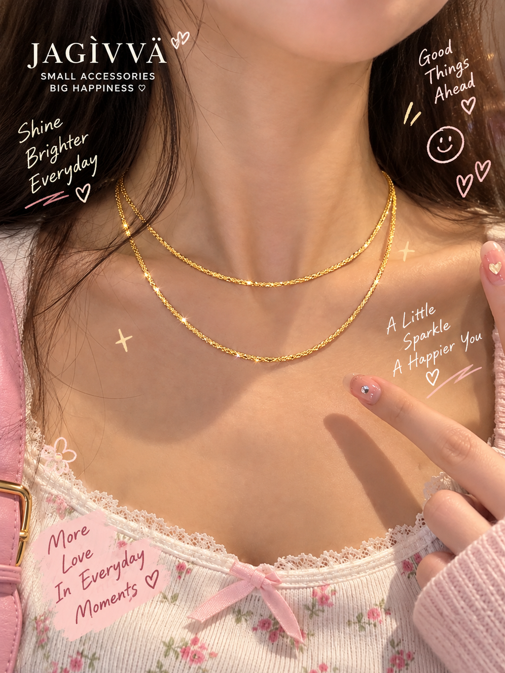 Shimmer Layered Chain Necklace