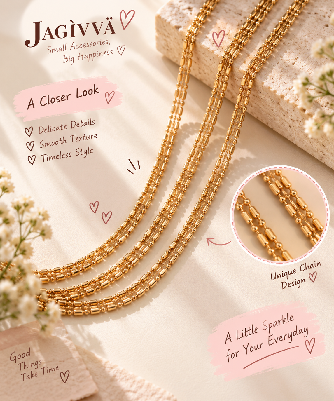 Golden Layers Multi-Strand Necklace