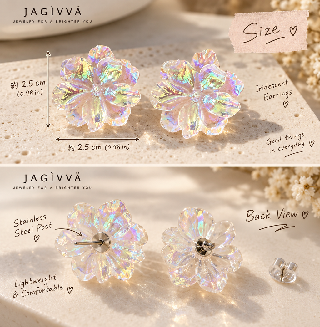 Iridescent Bloom Stud Earrings