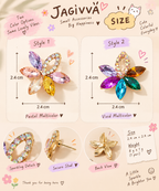 Colorful Bloom Crystal Stud Earrings