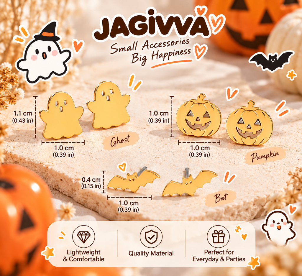 Spooky Little Friends Halloween Stud Earrings Set