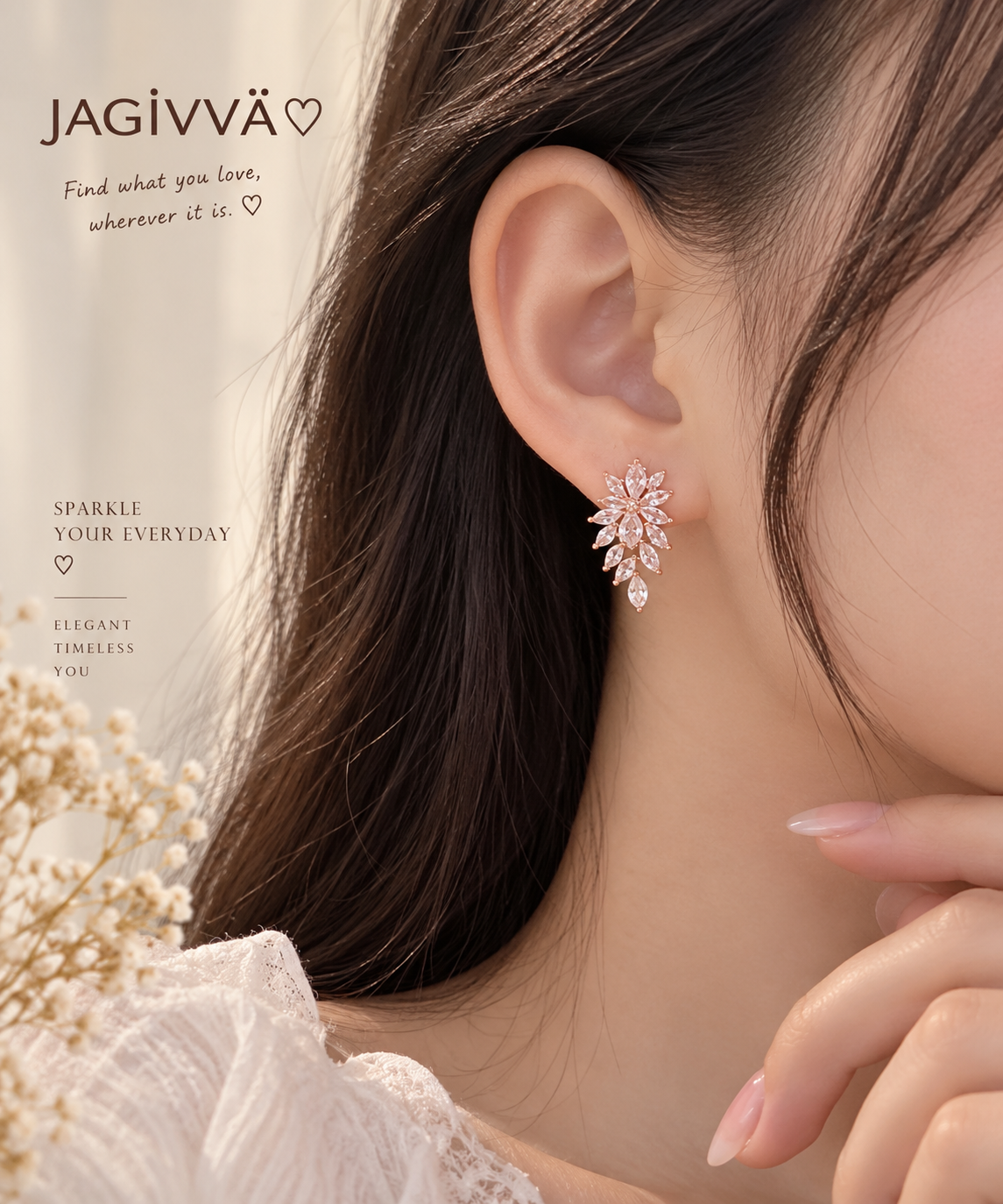 Rosé Bloom Crystal Earri
