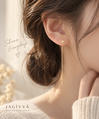 Starlight Cubic Zirconia Threader Earrings