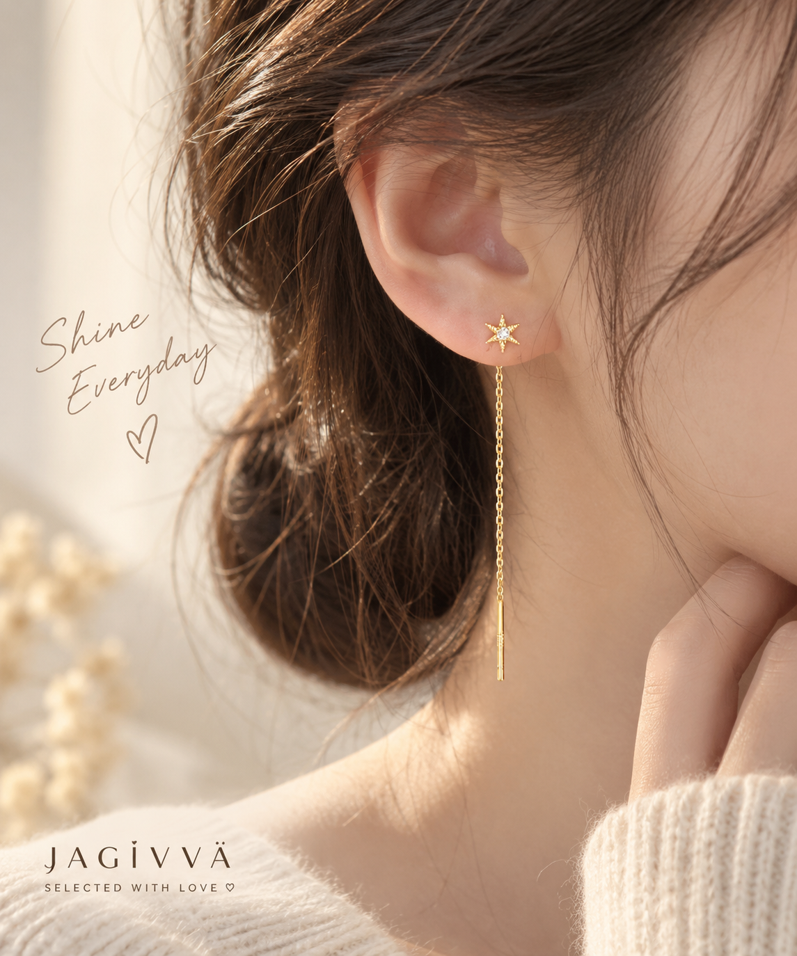 Starlight Cubic Zirconia Threader Earrings