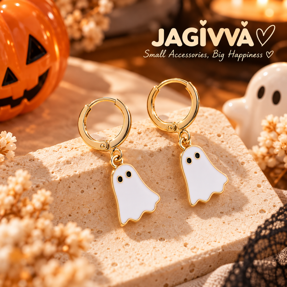 Little Boo Ghost Hoop Earrings – Halloween Collection