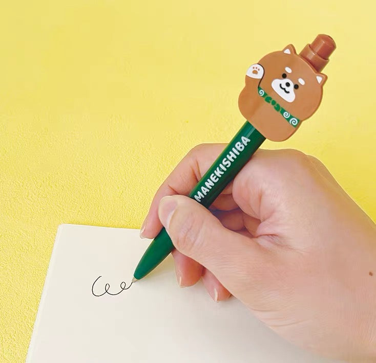 DECOLE NIPPON Japanese-Inspired Decorative Ballpoint Pen – Daruma, Lucky Cat, Shiba Inu & Mt. Fuji, 0.5mm Black Ink