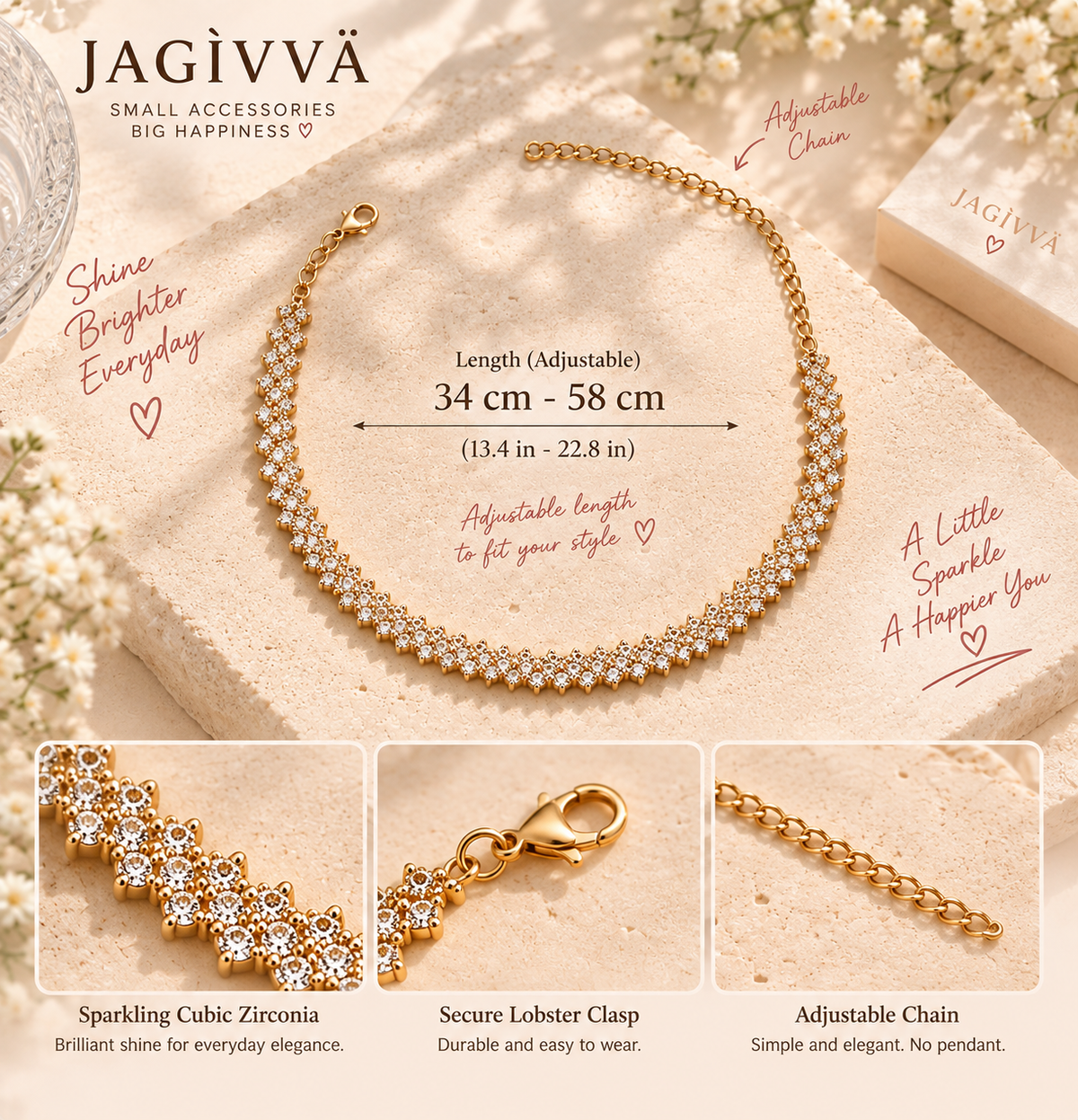 Golden Glow Rhinestone Necklace