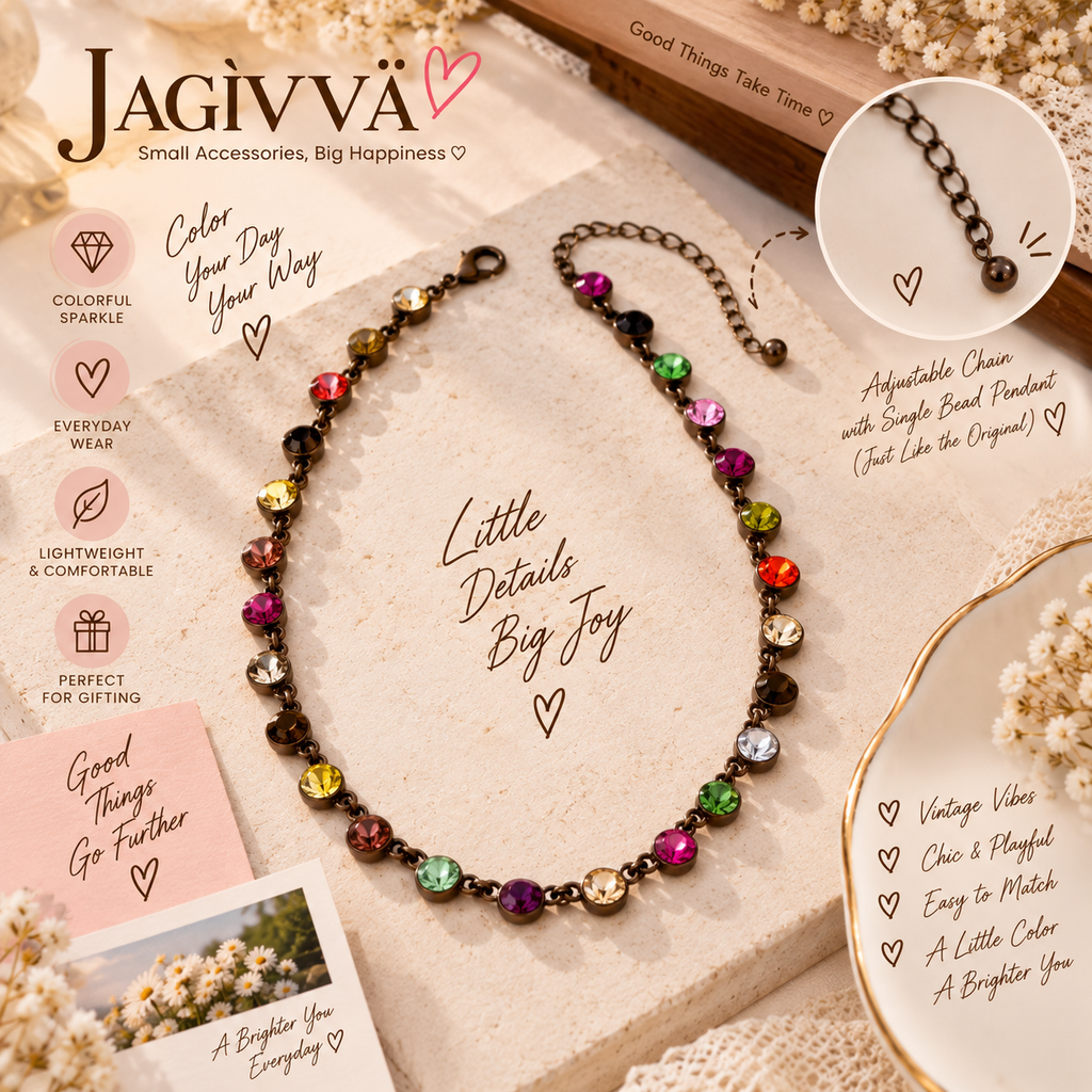 Vintage Rainbow Crystal Necklace