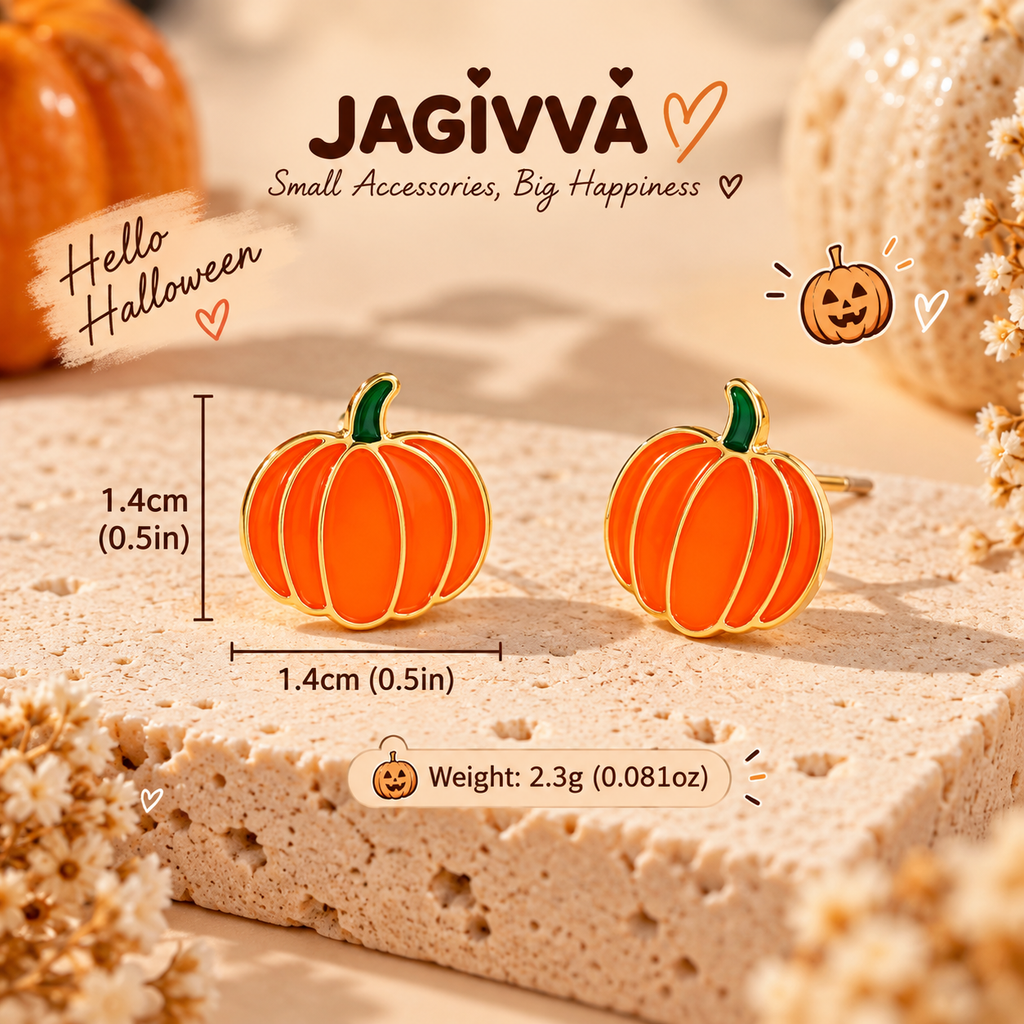 Pumpkin Cutie Stud Earrings – Halloween Collection