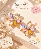 Colorful Bloom Crystal Stud Earrings